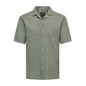 ONLY & SONS Caiden S/S Hør Skjorte - Swamp