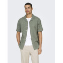 ONLY & SONS Caiden S/S Hør Skjorte - Swamp