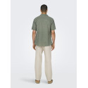 ONLY & SONS Caiden S/S Hør Skjorte - Swamp