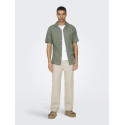 ONLY & SONS Caiden S/S Hør Skjorte - Swamp