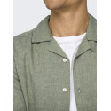 ONLY & SONS Caiden S/S Hør Skjorte - Swamp