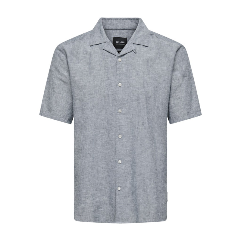 ONLY & SONS Caiden S/S Hør Skjorte - Dress Blues