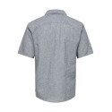 ONLY & SONS Caiden S/S Hør Skjorte - Dress Blues