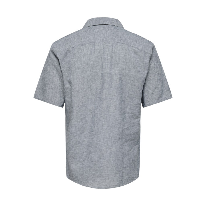 ONLY & SONS Caiden S/S Hør Skjorte - Dress Blues