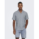ONLY & SONS Caiden S/S Hør Skjorte - Dress Blues