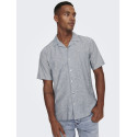 ONLY & SONS Caiden S/S Hør Skjorte - Dress Blues