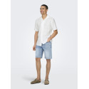 ONLY & SONS Caiden S/S Hør Skjorte - Hvid