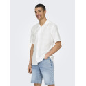 ONLY & SONS Caiden S/S Hør Skjorte - Hvid
