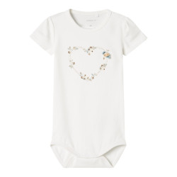 NAME IT BABY Hillie S/S Bodystocking - Bright White