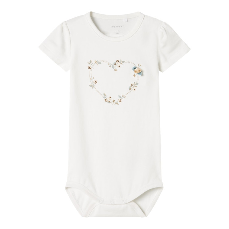 NAME IT BABY Hillie S/S Bodystocking - Bright White