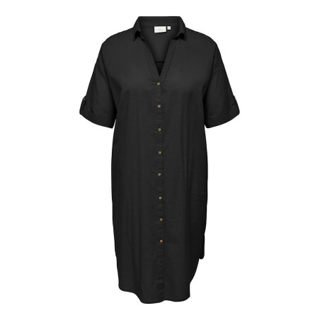 ONLY CARMAKOMA Coco S/S Skjortekjole - Sort