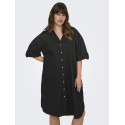 ONLY CARMAKOMA Coco S/S Skjortekjole - Sort