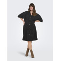 ONLY CARMAKOMA Coco S/S Skjortekjole - Sort
