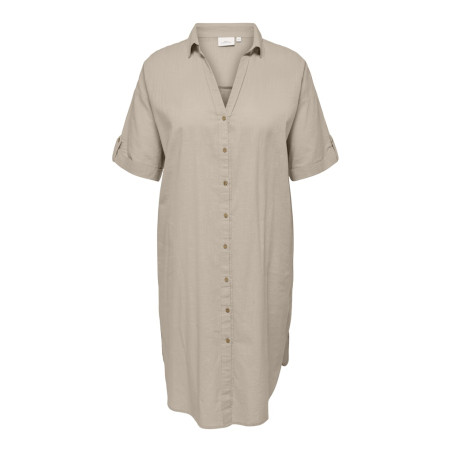 ONLY CARMAKOMA Coco S/S Skjortekjole - Feather Gray