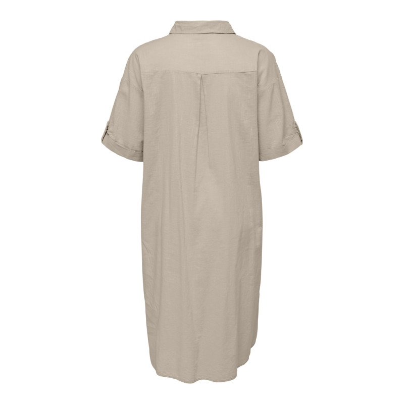 ONLY CARMAKOMA Coco S/S Skjortekjole - Feather Gray