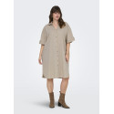 ONLY CARMAKOMA Coco S/S Skjortekjole - Feather Gray