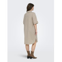 ONLY CARMAKOMA Coco S/S Skjortekjole - Feather Gray