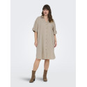 ONLY CARMAKOMA Coco S/S Skjortekjole - Feather Gray