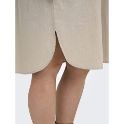 ONLY CARMAKOMA Coco S/S Skjortekjole - Feather Gray