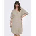 ONLY CARMAKOMA Coco S/S Skjortekjole - Feather Gray