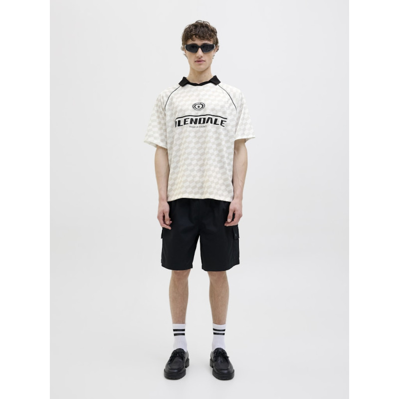 Jack & Jones Mesh Open Collar Polo - Cloud Dancer / Vapour