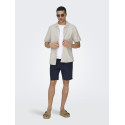 ONLY & SONS Caiden S/S Hør Skjorte - Chinchilla