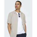ONLY & SONS Caiden S/S Hør Skjorte - Chinchilla