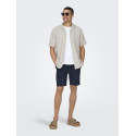 ONLY & SONS Caiden S/S Hør Skjorte - Chinchilla