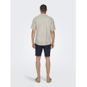 ONLY & SONS Caiden S/S Hør Skjorte - Chinchilla