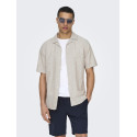 ONLY & SONS Caiden S/S Hør Skjorte - Chinchilla