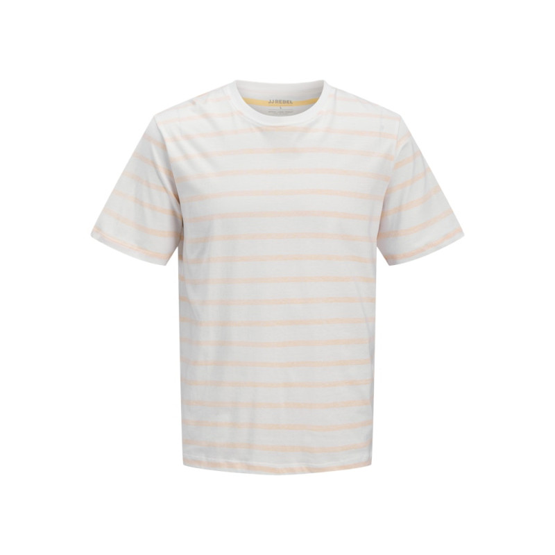JJ REBEL Pike Stribet T-shirt - Apricot Ice