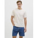 JJ REBEL Pike Stribet T-shirt - Apricot Ice