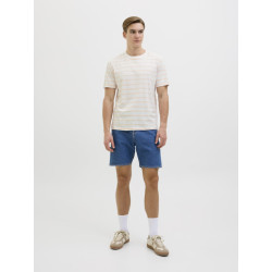 JJ REBEL Pike Stribet T-shirt - Apricot Ice