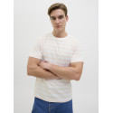 JJ REBEL Pike Stribet T-shirt - Apricot Ice