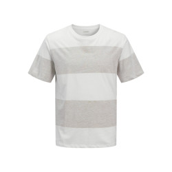 JJ REBEL Pike Stribet T-shirt - Crockery