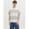 JJ REBEL Pike Stribet T-shirt - Crockery