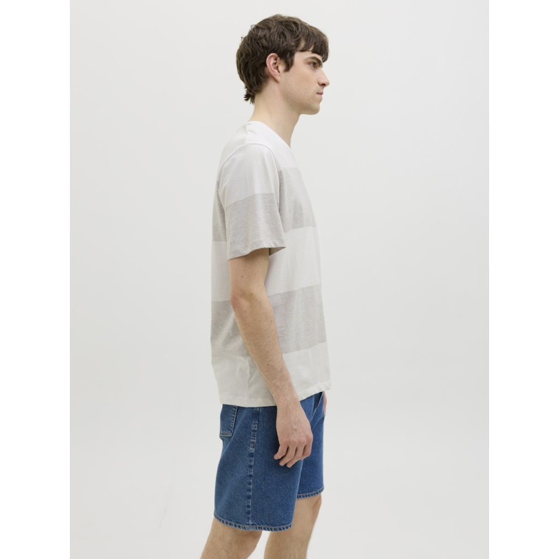 JJ REBEL Pike Stribet T-shirt - Crockery