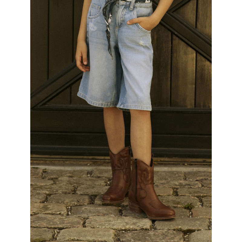 NAME IT KIDS Bella Skater Denim Shorts 5630 - Medium Blue Denim