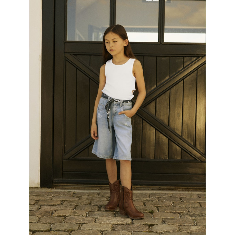 NAME IT KIDS Bella Skater Denim Shorts 5630 - Medium Blue Denim