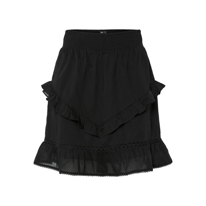 PIECES Astrid Kort Nederdel - Sort