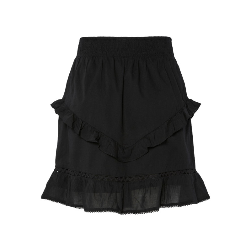 PIECES Astrid Kort Nederdel - Sort