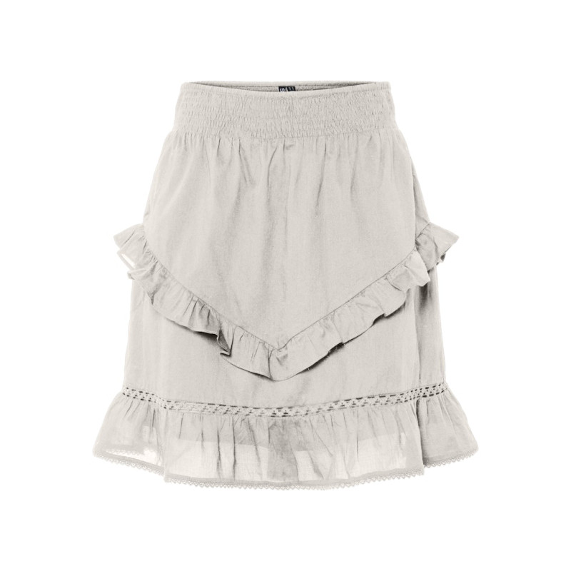 PIECES Astrid Kort Nederdel - White Sand