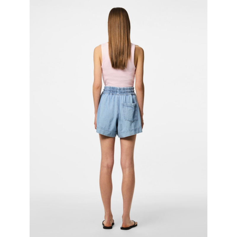 PIECES Flora Denim Shorts - Light Blue Denim