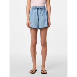 PIECES Flora Denim Shorts - Light Blue Denim