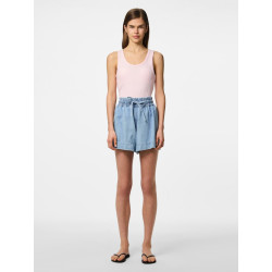 PIECES Flora Denim Shorts - Light Blue Denim