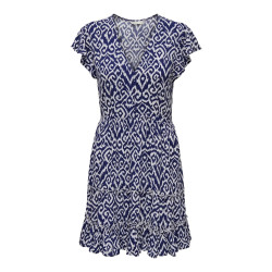 ONLY Claudette S/S Mini Kjole - Ombre Blue / Claudette Graphic