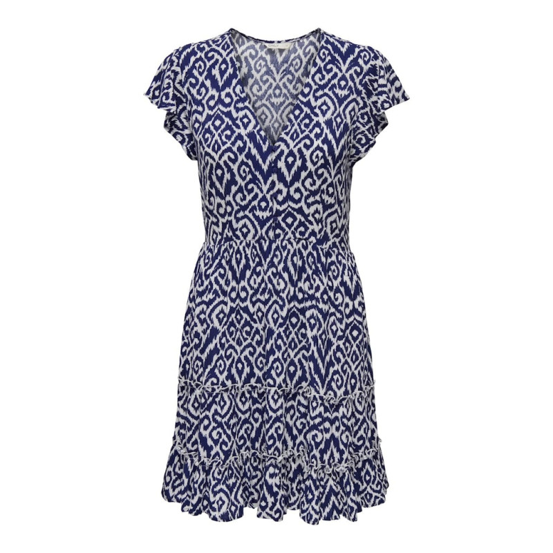 ONLY Claudette S/S Mini Kjole - Ombre Blue / Claudette Graphic