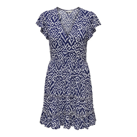 ONLY Claudette S/S Mini Kjole - Ombre Blue / Claudette Graphic