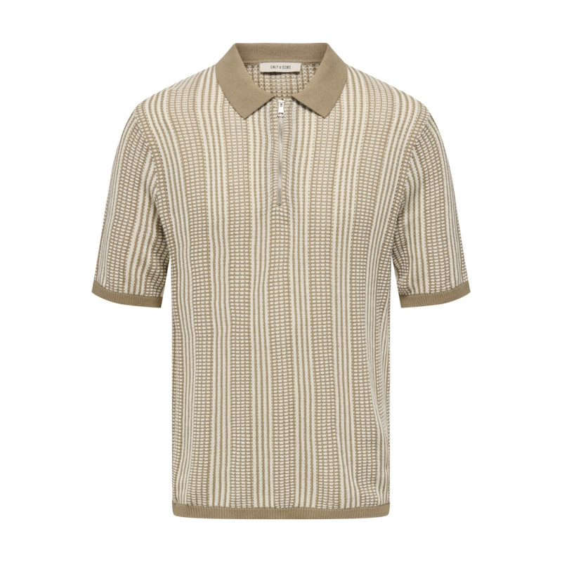 ONLY & SONS Ketil S/S Strik Polo - Chinchilla