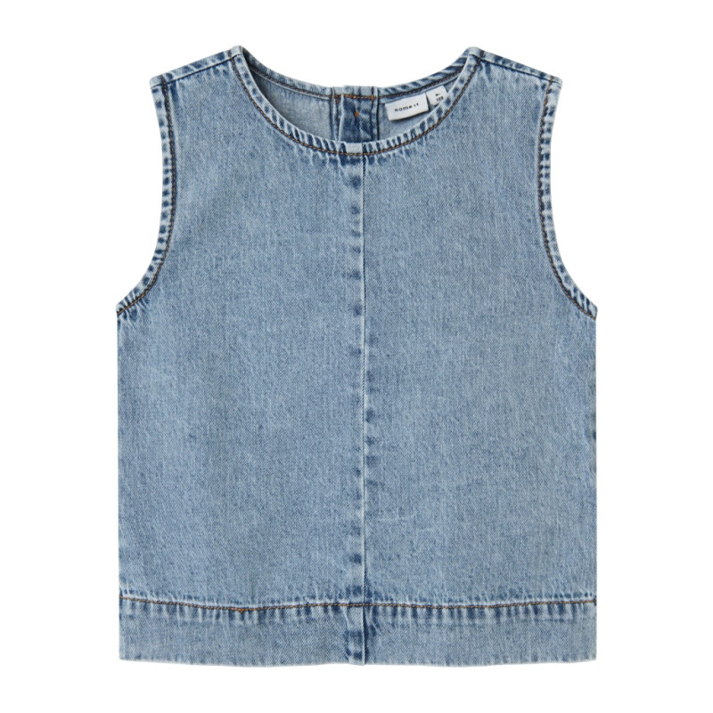 NAME IT KIDS Amelia S/L Denim Top 4070 - Medium Blue Denim